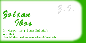 zoltan ibos business card